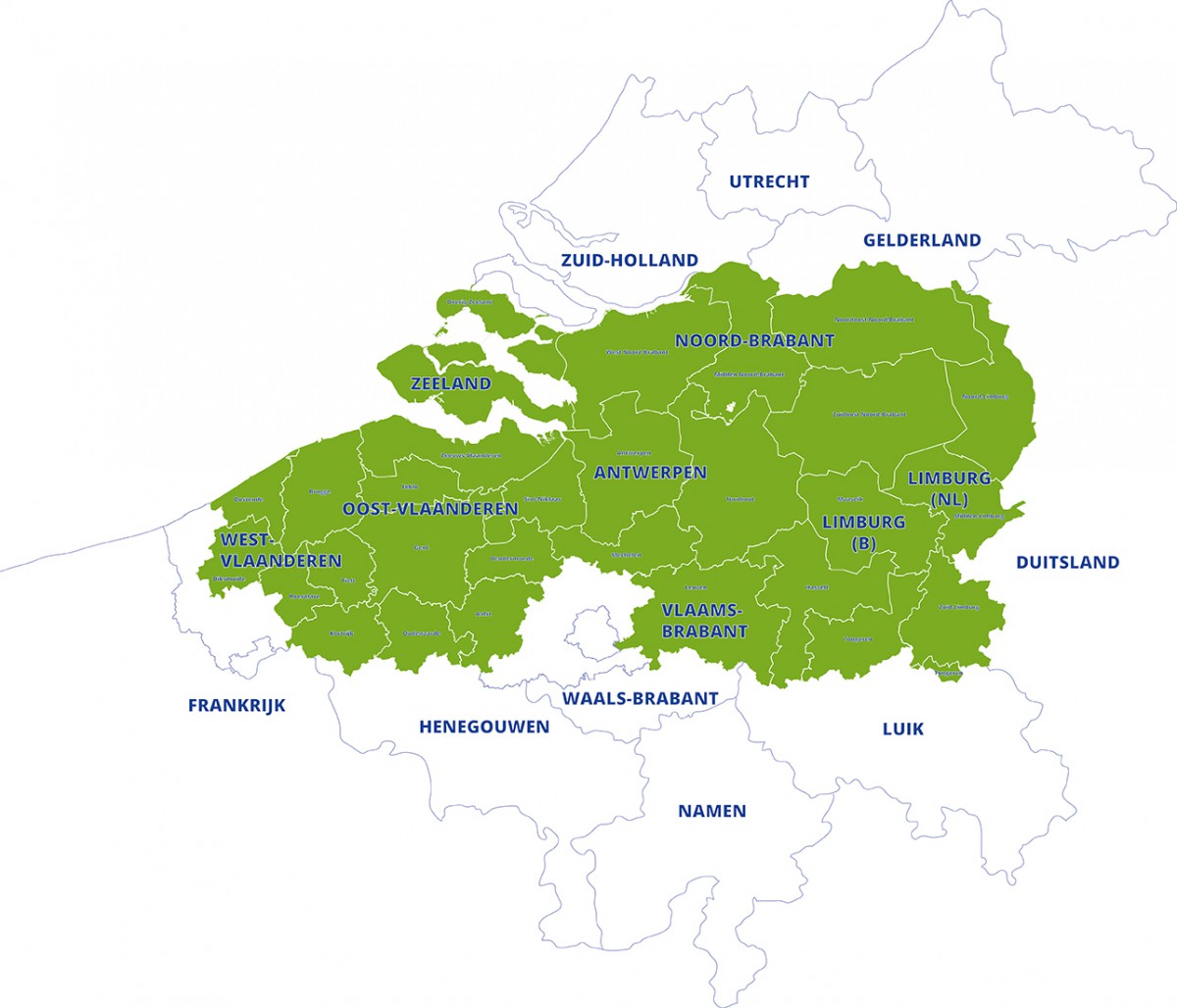 geografish gebied Interreg Vlaanderen-Nederland